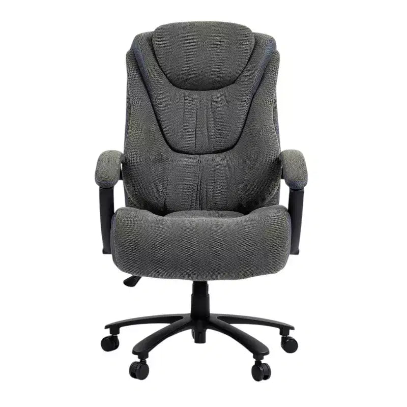 HomeRoots Set of Two Gray and Black Adjustable Height Swivel Rolling Executive Office Chairs
