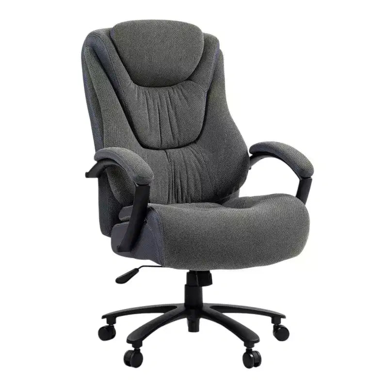 Set di due sedie da ufficio direzionali girevoli e regolabili in altezza grigie e nere