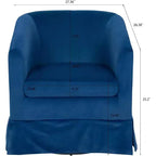Acekool 27 Poltrona Girevole Moderna, Poltrona Imbottita a 360° con Schienale in Spugna Felpata e Struttura in Legno per Camera da Letto o Soggiorno, Blu