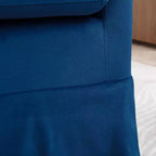 Acekool 27 Poltrona Girevole Moderna, Poltrona Imbottita a 360° con Schienale in Spugna Felpata e Struttura in Legno per Camera da Letto o Soggiorno, Blu