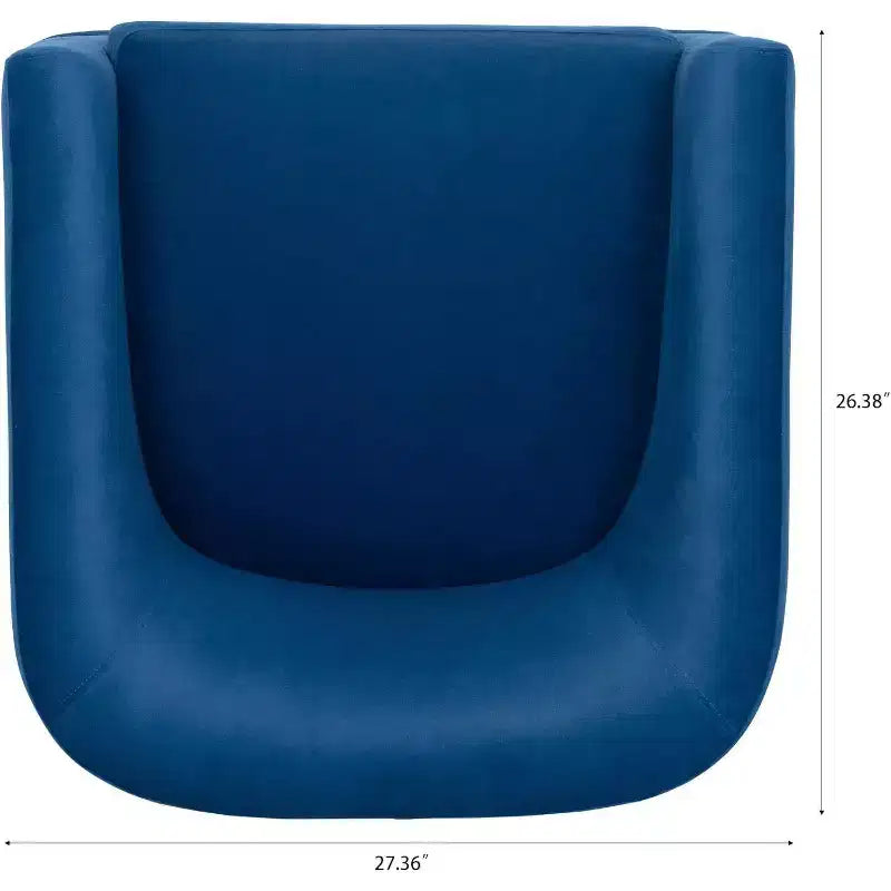 Acekool 27 Poltrona Girevole Moderna, Poltrona Imbottita a 360° con Schienale in Spugna Felpata e Struttura in Legno per Camera da Letto o Soggiorno, Blu