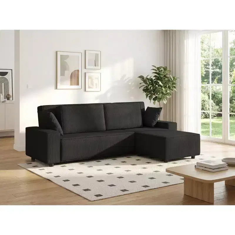 Divano componibile a L di grandi dimensioni da 96 pollici con chaise longue, divano modulare moderno minimalista con seduta profonda per soggiorno