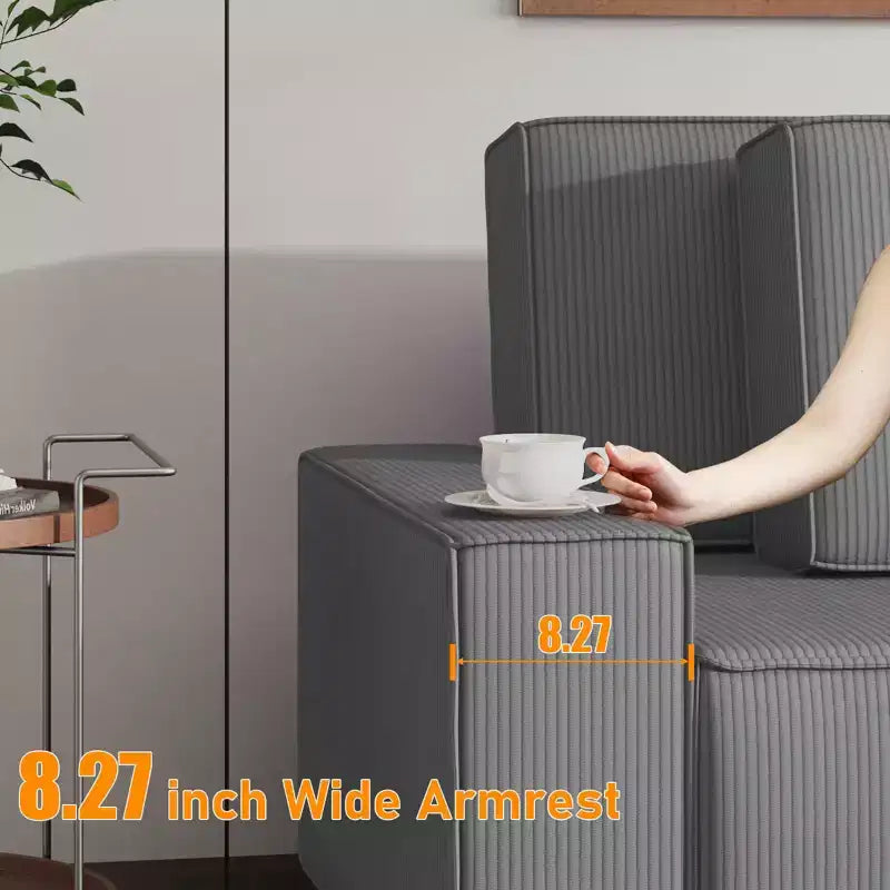 Divano componibile a L di grandi dimensioni da 96 pollici con chaise longue, divano modulare moderno minimalista con seduta profonda per soggiorno
