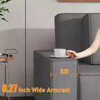 Divano componibile a L di grandi dimensioni da 96 pollici con chaise longue, divano modulare moderno minimalista con seduta profonda per soggiorno