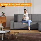 Divano componibile a L di grandi dimensioni da 96 pollici con chaise longue, divano modulare moderno minimalista con seduta profonda per soggiorno