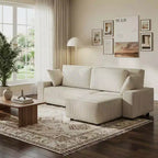 96 Oversized L-Shape Sectional Couch with Chaise, Modern Minimalist Modular Deep Seat Couch for Living Room