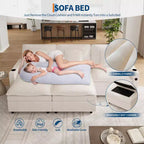 Divano Sezionale Modulare da 108'', Divano a U Sovradimensionato, Divano Moderno in Ciniglia con Seduta Extra Profonda, Divani Convertibili a 6 Posti, Beige