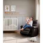 Poltrona reclinabile extra-large e ampia - Recliner a dondolo girevole a 360°, Recliner manuale grande in pelle PU, con imbottitura in spugna 1.5X e meccanismo reclinabile facile