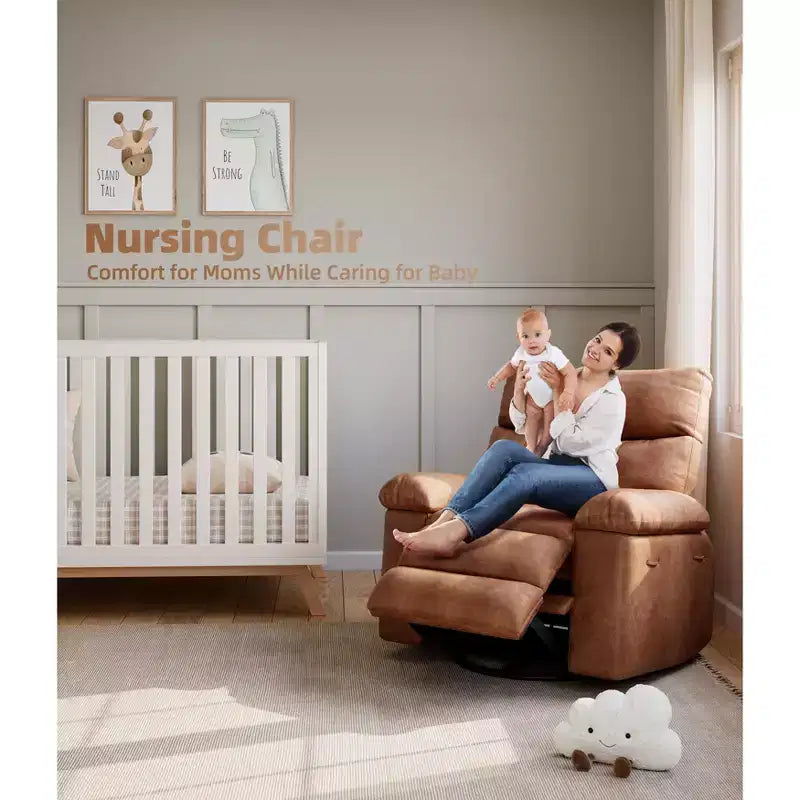 Poltrona Reclinabile Larga Oversize - Calore e Massaggio, Grande Recliner Manuale in Pelle PU per Adulti, con Imbottitura in Spugna 1.5X e Meccanismo di Reclining Facile