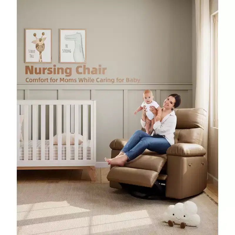 Poltrona Reclinabile Larga Oversize - Calore e Massaggio, Grande Recliner Manuale in Pelle PU per Adulti, con Imbottitura in Spugna 1.5X e Meccanismo di Reclining Facile