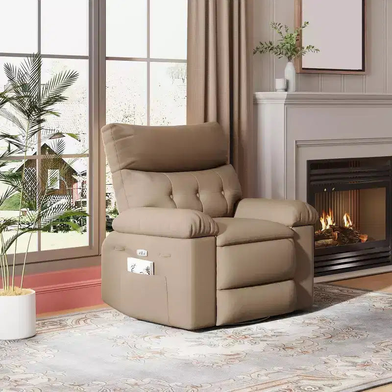 Poltrona Reclinabile Oversize, Poltrona Reclinabile Manuale con Imbottitura in Spugna 1,5X e Tasca Laterale, Sistema di Reclinazione Facile, Poltrona Reclinabile per Adulti in Ecopelle