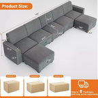 GustoWave Divano componibile letto 140''L, divano letto componibile con 7 posti e contenitore, penisola