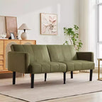 Divano futon convertibile moderno da 75'', divano futon imbottito in legno massello, divano a due posti regolabile in tessuto per soggiorno