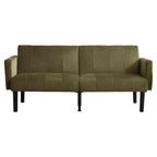 Divano futon convertibile moderno da 75'', divano futon imbottito in legno massello, divano a due posti regolabile in tessuto per soggiorno
