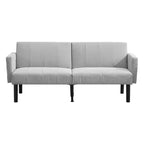 Divano futon convertibile moderno da 75'', divano futon imbottito in legno massello, divano a due posti regolabile in tessuto per soggiorno