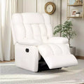 MAYEERTY Ergonomic Recliner Chair 110-160x Adjustable Recline Footrest Side Pocket for Living Room Beige