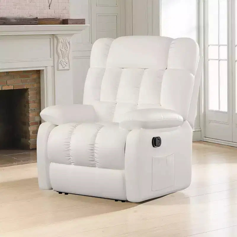 Poltrona Reclinabile Ergonomica MAYEERTY 110-160x, Reclinazione Regolabile, Poggiapiedi, Tasca Laterale, per Soggiorno, Beige