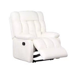 Poltrona Reclinabile Ergonomica MAYEERTY 110-160x, Reclinazione Regolabile, Poggiapiedi, Tasca Laterale, per Soggiorno, Beige