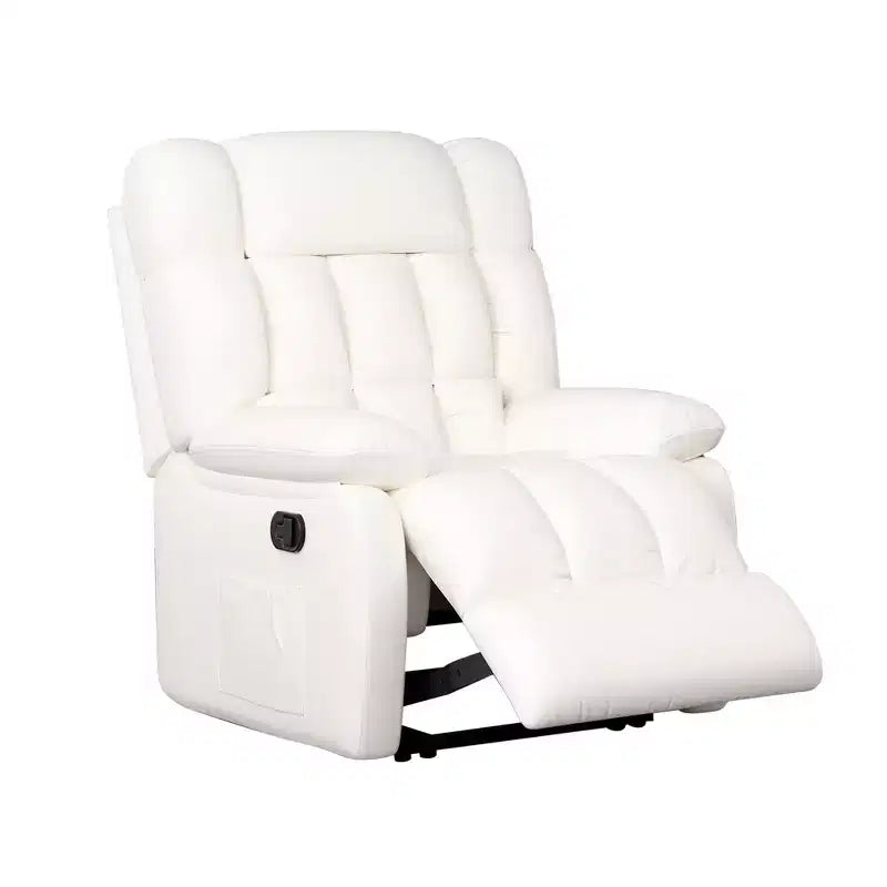 Poltrona Reclinabile Ergonomica MAYEERTY 110-160x, Reclinazione Regolabile, Poggiapiedi, Tasca Laterale, per Soggiorno, Beige