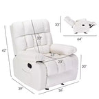 Poltrona Reclinabile Ergonomica MAYEERTY 110-160x, Reclinazione Regolabile, Poggiapiedi, Tasca Laterale, per Soggiorno, Beige