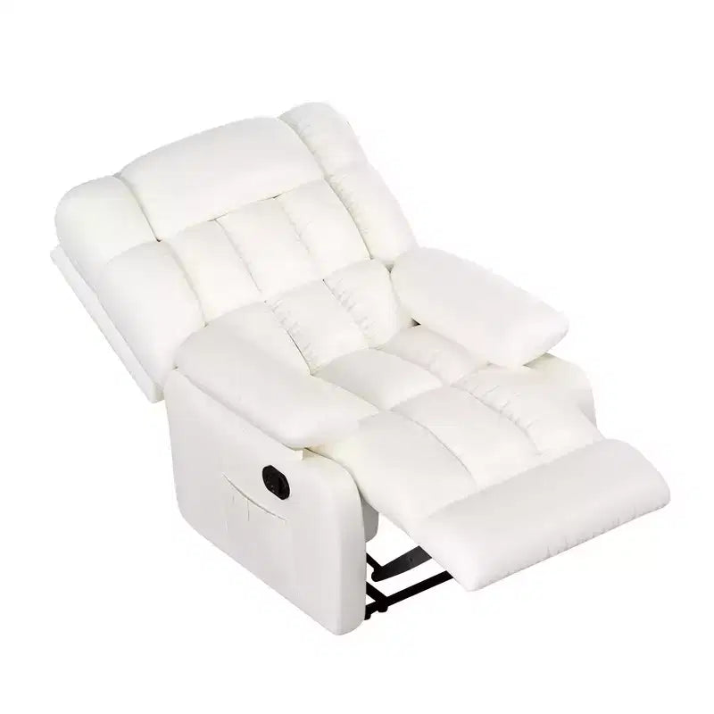 Poltrona Reclinabile Ergonomica MAYEERTY 110-160x, Reclinazione Regolabile, Poggiapiedi, Tasca Laterale, per Soggiorno, Beige