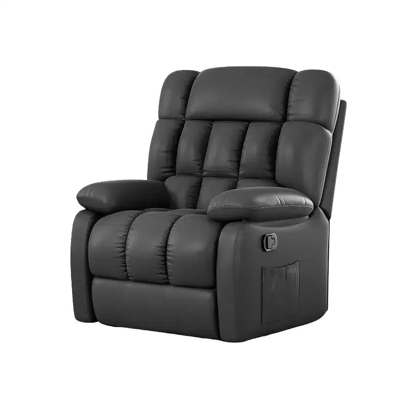 Poltrona reclinabile ergonomica MAYEERTY 110-160x, reclinazione regolabile, poggiapiedi, tasca laterale per soggiorno, nera
