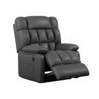 Poltrona reclinabile ergonomica MAYEERTY 110-160x, reclinazione regolabile, poggiapiedi, tasca laterale per soggiorno, nera