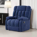 MAYEERTY Poltrona Reclinabile Ergonomica Reclinazione Regolabile 110-161x Poggiapiedi Tasca Laterale per Soggiorno Blu Scuro