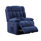 MAYEERTY Poltrona Reclinabile Ergonomica Reclinazione Regolabile 110-161x Poggiapiedi Tasca Laterale per Soggiorno Blu Scuro