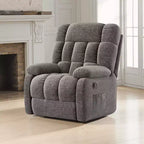Poltrona reclinabile ergonomica MAYEERTY 110-160x, reclinazione regolabile, poggiapiedi, tasca laterale per soggiorno, grigio