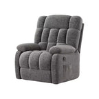 Poltrona reclinabile ergonomica MAYEERTY 110-160x, reclinazione regolabile, poggiapiedi, tasca laterale per soggiorno, grigio