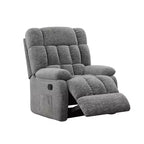 Poltrona reclinabile ergonomica MAYEERTY 110-160x, reclinazione regolabile, poggiapiedi, tasca laterale per soggiorno, grigio