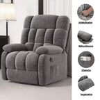 Poltrona reclinabile ergonomica MAYEERTY 110-160x, reclinazione regolabile, poggiapiedi, tasca laterale per soggiorno, grigio