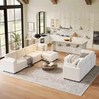 GustoWave L-Shaped Modular Sectional Sofa, Oversized 9 Seat Couch with 2 Storage Ottoman, Modern Deep Seat Comfy Chenille Sleeper Sofa