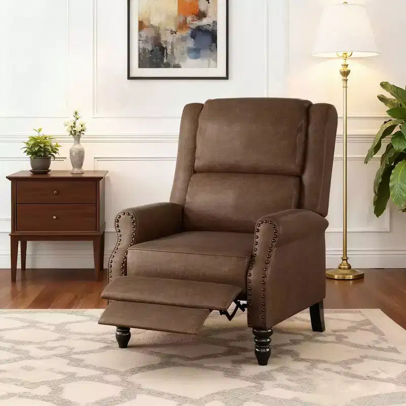 Poltrona reclinabile MAYEERTY Coffee in similpelle con schienale, design ergonomico per soggiorno, camera da letto, camper