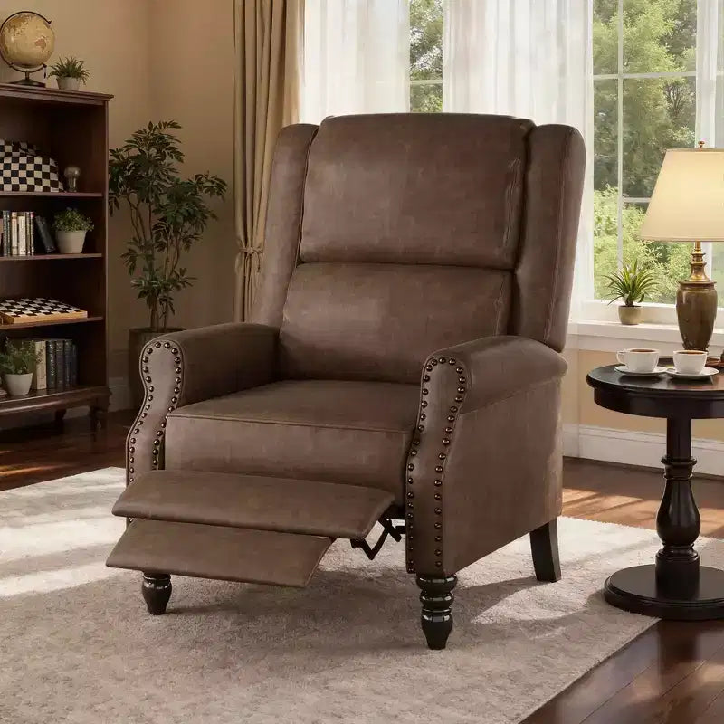 Poltrona reclinabile MAYEERTY Coffee in similpelle con schienale, design ergonomico per soggiorno, camera da letto, camper
