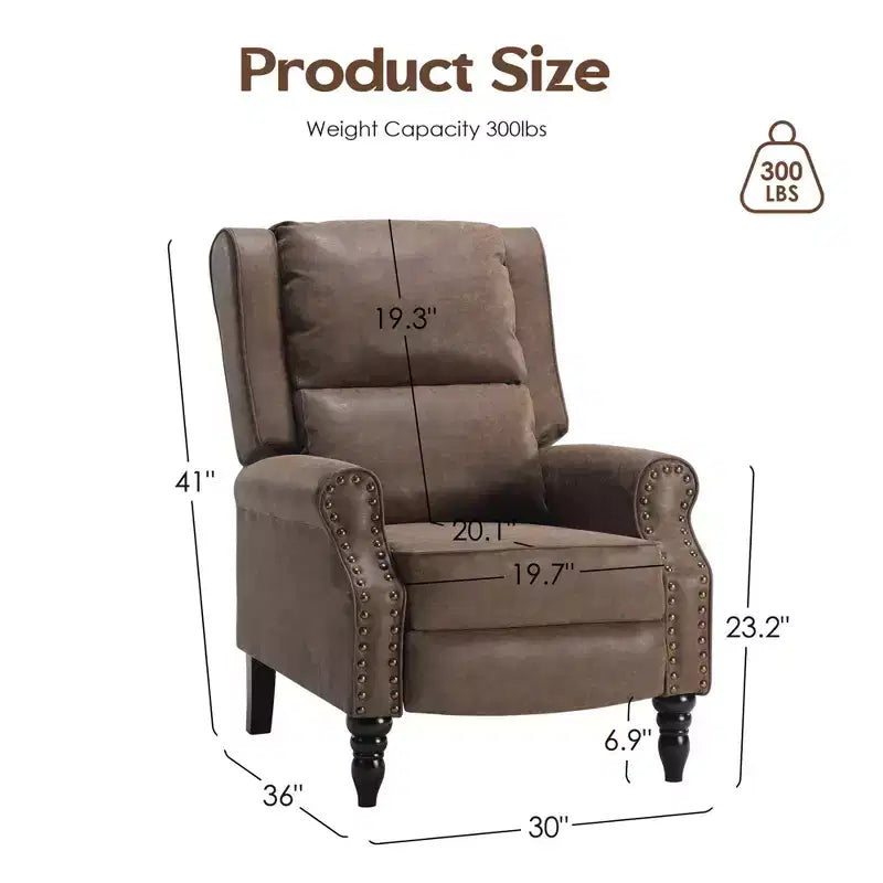 Poltrona reclinabile MAYEERTY Coffee in similpelle con schienale, design ergonomico per soggiorno, camera da letto, camper