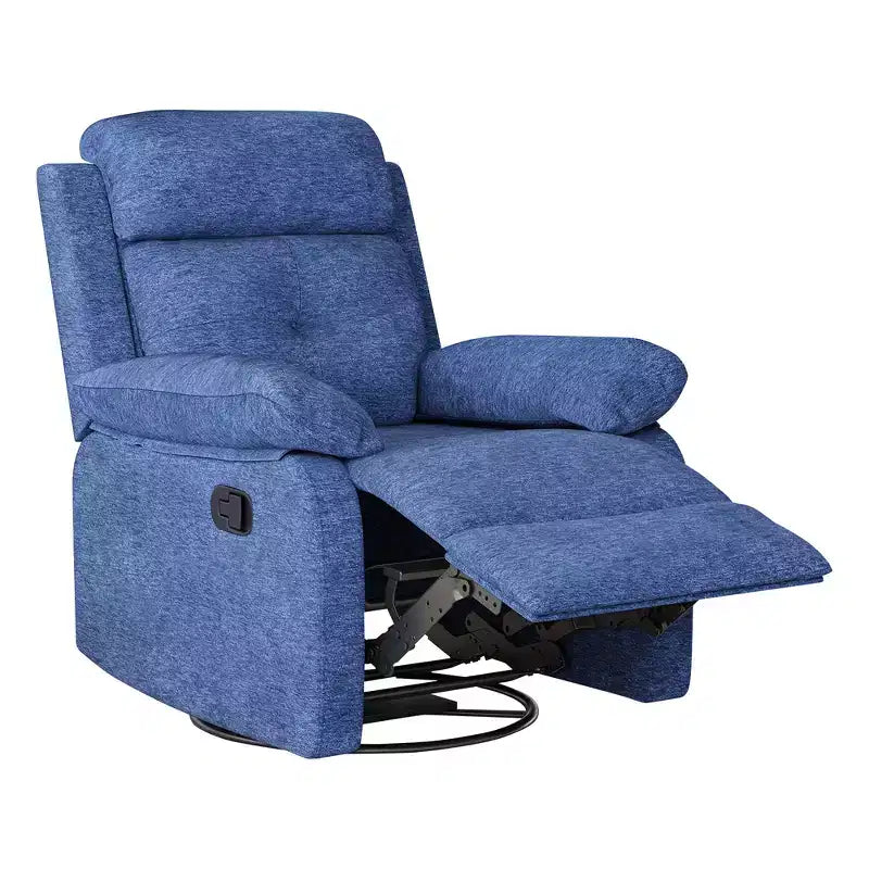 MAYEERTY Poltrona Reclinabile Girevole Basculante Piccola Blu, Design Salvaspazio per Donne, Adatta a Camera da Letto e Soggiorno