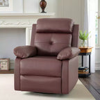 MAYEERTY Brown Small Swivel Rocker Recliner Space Saving Design for Women Fits Bedroom Living Room