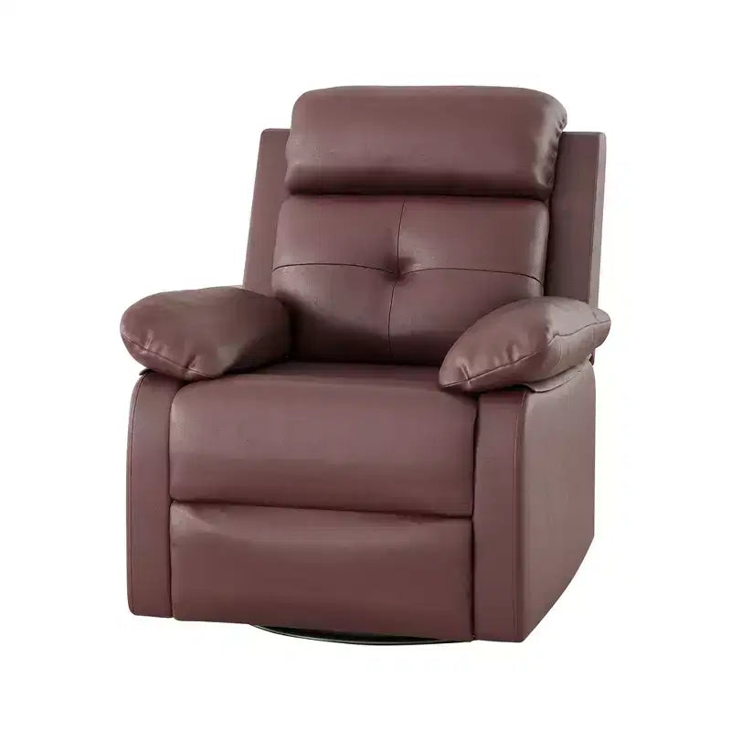 MAYEERTY Poltrona reclinabile girevole a dondolo piccola marrone, design salvaspazio per donne, adatta per camera da letto e soggiorno