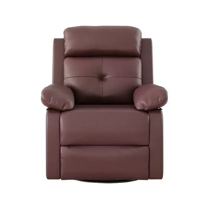 MAYEERTY Poltrona reclinabile girevole a dondolo piccola marrone, design salvaspazio per donne, adatta per camera da letto e soggiorno