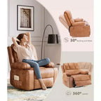 Poltrona Reclinabile Manuale, Poltrona Relax in Pelle PU, Poltrona Moderna Comoda per Camera da Letto o Soggiorno, Poltrona Reclinabile in Pelle per Adulti