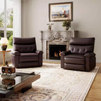 Poltrona reclinabile oversize in pelle, reclinabile manuale extra large, poltrona relax con braccioli e schienale comfort in spugna 1.5X per soggiorno, camera da letto