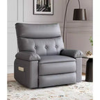 Poltrona reclinabile oversize in pelle, reclinabile manuale extra large, poltrona relax con braccioli e schienale comfort in spugna 1.5X per soggiorno, camera da letto