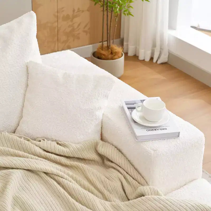 Divano sezionale modulare da 110" Divano a nuvola a L con chaise longue, divano in ciniglia con seduta profonda, nessun assemblaggio richiesto