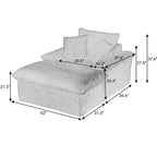 Pexfix 55 pollici L Divano Moderno Imbottito in Velluto a Coste a Seduta Singola con Cuscini e Poggiapiedi, Poltrona Relax per Soggiorno, Camera da Letto, Appartamento, Ufficio Bianco