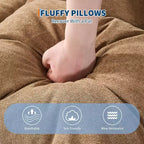 Cuccia Umana per Adulti, Comodo Divano Letto Relax con 2 Cuscini e 5 Posizioni Regolabili, Poltrona Lounge Rivestita in Ciniglia per Soggiorno Camera da Letto
