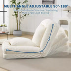 Cuccia Umana per Adulti, Comodo Divano Letto Relax con 2 Cuscini e 5 Posizioni Regolabili, Poltrona Lounge Rivestita in Ciniglia per Soggiorno Camera da Letto