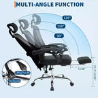 Sedia da ufficio ergonomica con schienale alto, schienale in rete, poggiapiedi retrattile, poggiatesta e supporto lombare regolabili, sedia da scrivania per computer con ruote