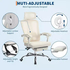 Sedia da ufficio ergonomica con schienale alto, schienale in rete, poggiapiedi retrattile, poggiatesta e supporto lombare regolabili, sedia da scrivania per computer con ruote
